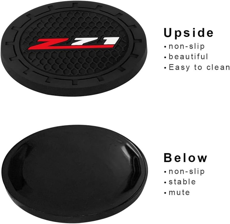 BFIVEANTE Car Cup Holder Coaster for Chevrolet Z71,Silicone Cupholder Coaster,Car Interior Accessories,2.76 Inch 2 Pieces - Image 3